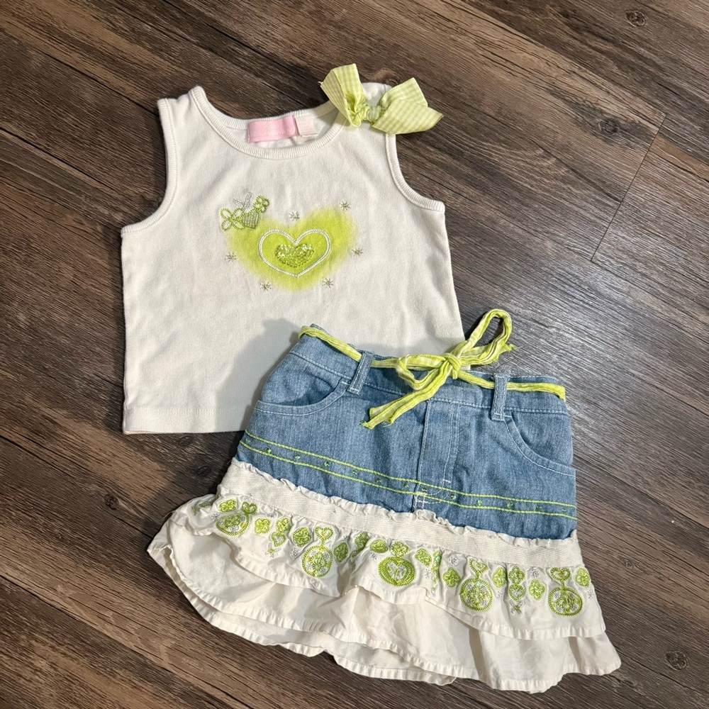 Y2K style tank top and skirt set